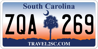 SC license plate ZQA269