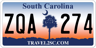 SC license plate ZQA274