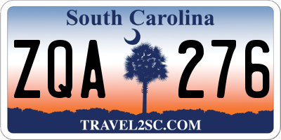 SC license plate ZQA276