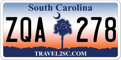 SC license plate ZQA278