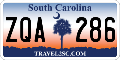 SC license plate ZQA286