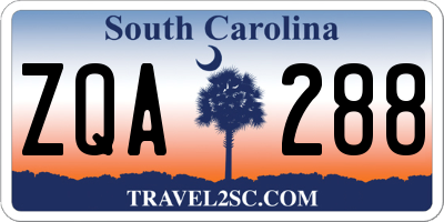 SC license plate ZQA288