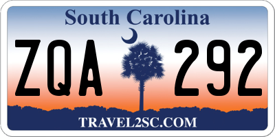 SC license plate ZQA292