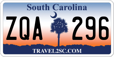 SC license plate ZQA296