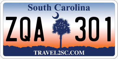 SC license plate ZQA301