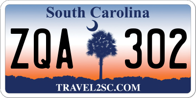 SC license plate ZQA302