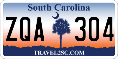 SC license plate ZQA304