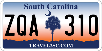 SC license plate ZQA310