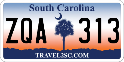 SC license plate ZQA313