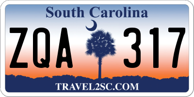 SC license plate ZQA317
