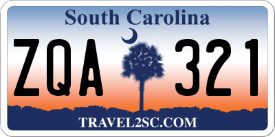SC license plate ZQA321