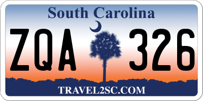 SC license plate ZQA326