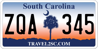 SC license plate ZQA345
