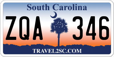 SC license plate ZQA346