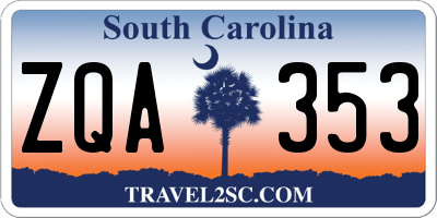 SC license plate ZQA353