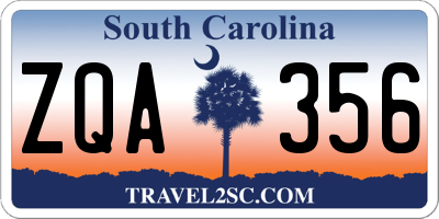 SC license plate ZQA356