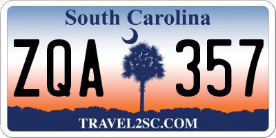 SC license plate ZQA357