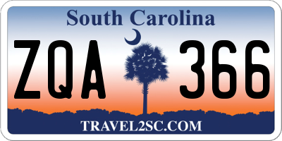 SC license plate ZQA366