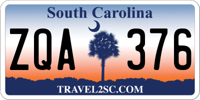 SC license plate ZQA376