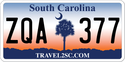 SC license plate ZQA377
