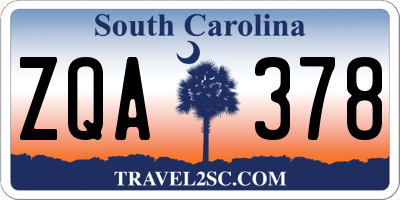 SC license plate ZQA378