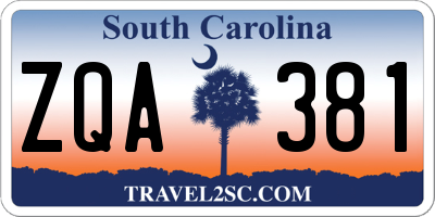 SC license plate ZQA381