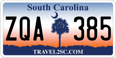 SC license plate ZQA385