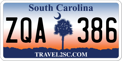 SC license plate ZQA386