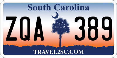 SC license plate ZQA389