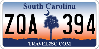 SC license plate ZQA394