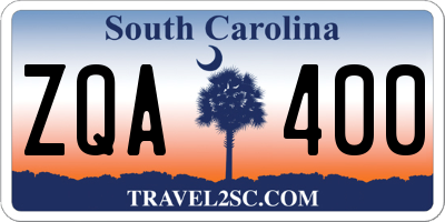 SC license plate ZQA400