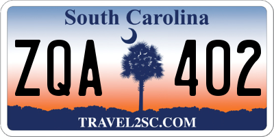SC license plate ZQA402
