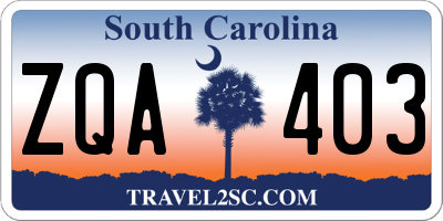 SC license plate ZQA403
