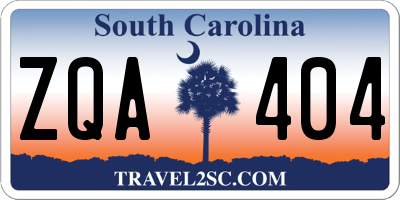 SC license plate ZQA404