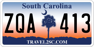 SC license plate ZQA413