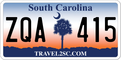 SC license plate ZQA415