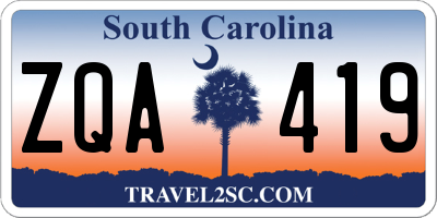 SC license plate ZQA419