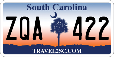 SC license plate ZQA422