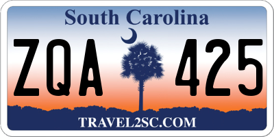 SC license plate ZQA425