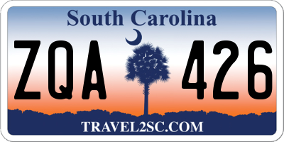 SC license plate ZQA426