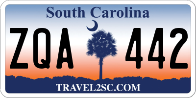 SC license plate ZQA442