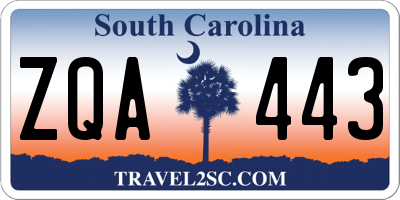 SC license plate ZQA443