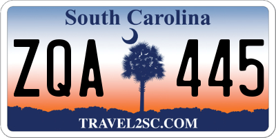 SC license plate ZQA445