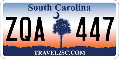 SC license plate ZQA447