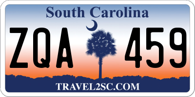 SC license plate ZQA459