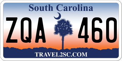 SC license plate ZQA460