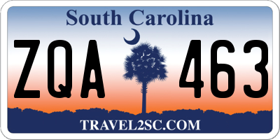 SC license plate ZQA463