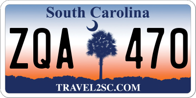 SC license plate ZQA470