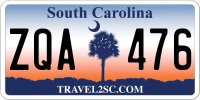 SC license plate ZQA476