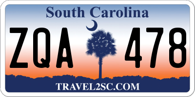 SC license plate ZQA478